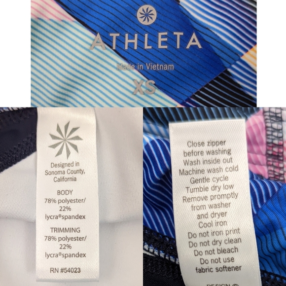 Athleta Sonar Capri Leggings Athletic Pants Womens XS Geo Workout Running Crop - Picture 10 of 11